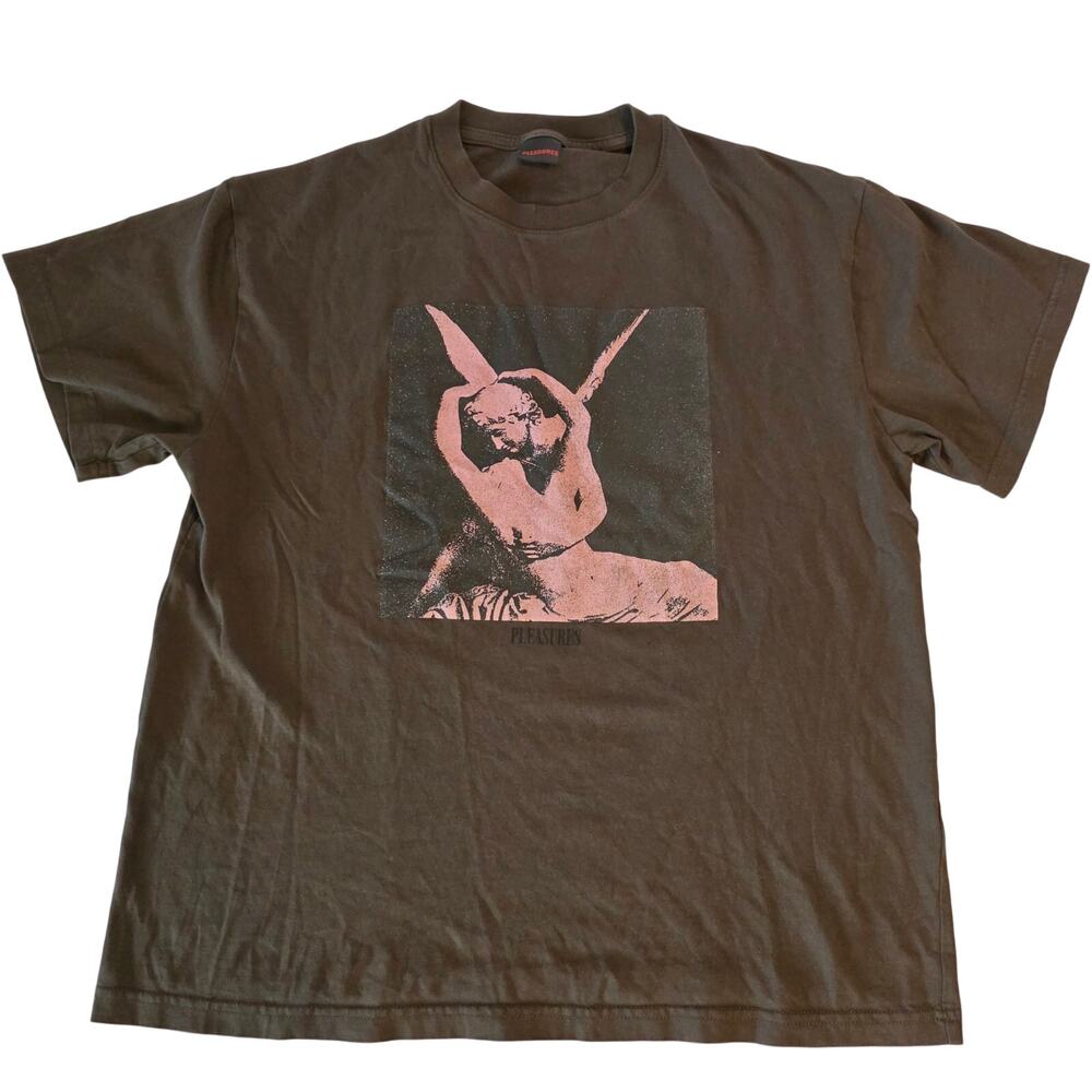 Pleasures Cupid Psyche Statue Graphic T-Shirt Faded Black Mens Medium